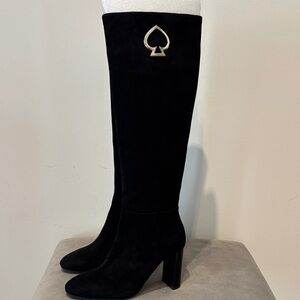 Black suede Knee-High Boots